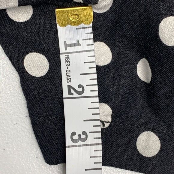 Loft Outlet Shorts sz 6 Black White Polka Dot Linen Cotton Blend Inseam 3.5" - Picture 2 of 10